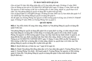 Quyết định 28/2006/QĐ-UBND chức năng, nhiệm vụ văn phòng đăng ký quyền sử dụng đất quận 8
