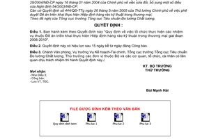 Quyết định 16/2006/QĐ-BKHCN nhiệm vụ thuộc Đề án triển khai thực hiện Hiệp định Hàng rào kỹ thuật  thương mại 2006-2010