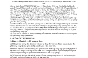 Thông tư liên tịch 35/2006/TTLT-BGDĐT-BNV hướng dẫn định mức biên chế viên chức ở cơ sở giáo dục phổ thông công lập