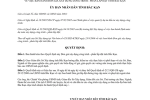 Quyết định 1720/2006/QĐ-UBND Đơn giá xây dựng cơ bản Bắc Kạn