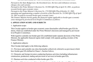 Circular No. 78/2006/TT-BTC of August 24, 2006 guiding the financial regime applicable to border-gate economic zones managed by Provincial-Level People's Committees