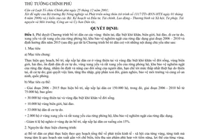 Quyết định 193/2006/QĐ-TTg  bố trí dân cư vùng: thiên tai,đặc biệt khó khăn, biên giới, hải đảo, di cư tự do,rừng đặc dụng,phòng hộ 2006-2010 đến 2015