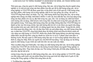 Chỉ thị 66/2006/CT-BNN tăng cường công tác quản lý nâng cao chất lượng nông lâm sản vật tư nông nghiệp đảm bảo vệ sinh an toàn nông sản thực phẩm