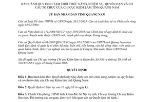 Quyết định 40/2006/QĐ-UBND chức năng nhiệm vụ Chi cục Kiểm lâm Quảng Nam