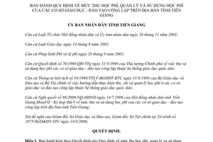 Quyết định 41/2006/QĐ-UBND mức thu quản lý sử dụng học phí Tiền Giang