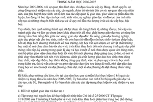 Chỉ thị 19/2006/CT-UBND thực hiện nhiệm vụ trọng tâm ngành giáo dục năm học 2006-2007 Bến Tre