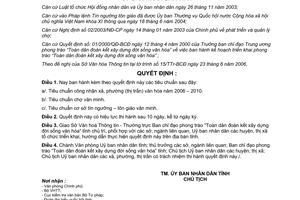 Quyết định 185/2006/QĐ-UBNDTiêu chuẩn công nhận xã phường thị trấn văn hóa