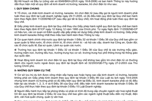 Thông tư 69/2006/TT-BVHTT thực hiện quy định kinh doanh vũ trường, karaoke, trò chơi điện tử quy định quy chế hoạt động VH kinh doanh DVVH công cộng