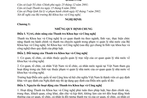 Nghị định 87/2006/NĐ-CP tổ chức hoạt động Thanh tra Khoa học và Công nghệ