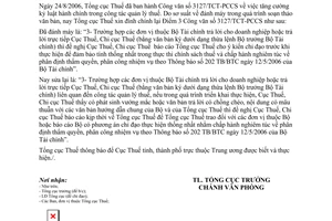 Công văn 3339/TCT-VP Đính chính Công văn 3127/TCT-PCCS ngày 24/8/2006