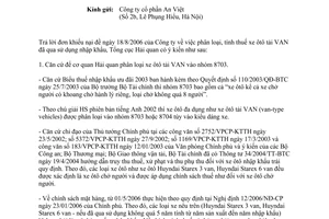 Công văn 4219/TCHQ-GSQL thủ tục nhập khẩu xe ôtô tải VAN đã qua sử dụng