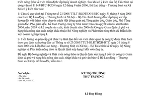 Công văn 3252/LĐTBXH-TL xếp hạng doanh nghiệp