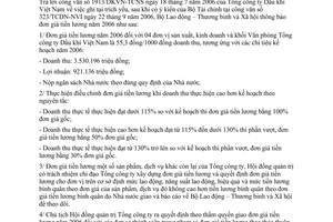 Công văn 3317/LĐTBXH-TL đơn giá tiền lương năm 2006 Tổng công ty dầu khí VN