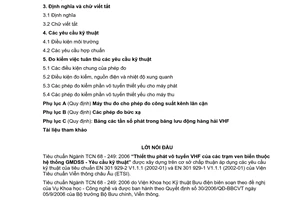 Tiêu chuẩn ngành TCN68-249:2006 về thiết bị thu phát vô tuyến VHF của các trạm ven biển thuộc hệ thống GMDSS - Yêu cầu kỹ thuật do Bộ Bưu chính Viễn thông ban hành