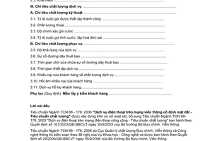 Tiêu chuẩn ngành TCN 68-176:2006 về dịch vụ điện thoại trên mạng viễn thông cố định mặt đất - Tiêu chuẩn chất lượng do Bộ Bưu chính Viễn thông ban hành