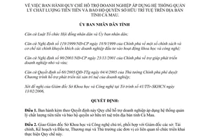 Quyết định 28/2006/QĐ-UBND về Quy chế hỗ trợ doanh nghiệp áp dụng hệ thống quản