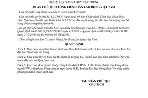 Quyết định 1375/QĐ-TLĐ năm 2006 về Quy định tuyển sinh và đào tạo cán bộ công đo