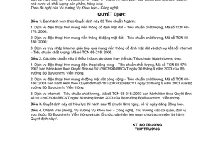 Quyết định 29/2006/QĐ-BBCVT 3 Tiêu chuẩn Ngành  TCN 68 2006