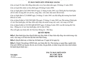 Quyết định 25/2006/QĐ-UBND thực hiện nếp sống văn minh việc cưới việc tang lễ hội Hậu Giang