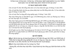 Quyết định 50/2006/QĐ-UBND miễn thuế sử dụng đất nông nghiệp Tuyên Quang