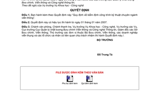 Quyết định 31/2006/QĐ-BBCVT kiểm định công trình kỹ thuật chuyên ngành viễn thông