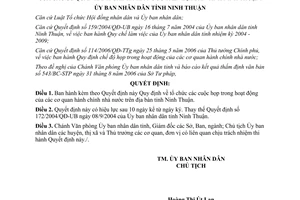 Quyết định 227/2006/QĐ-UBND tổ chức cuộc họp cơ quan hành chính nhà nước Ninh Thuận