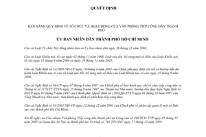Quyết định 133/2006/QĐ-UBND  tổ chức hoạt động Văn phòng Tiếp công dân thành phố