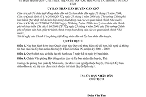 Quyết định 35/2006/QĐ-UBND  quy chế thực hiện chế độ họp, hội nghị thông tin báo cáo