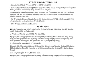 Quyết định 69/2006/QĐ-UBND chia tách tổ dân phố thuộc thị trấn Chư Ty Đức Cơ Gia Lai
