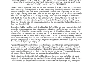 Nghị quyết 23/2006/NQ-CP giải pháp nhằm đẩy nhanh tiến độ bán nhà ở thuộc sở hữu nhà nước cho người đang thuê theo quy định tại Nghị định 61/CP