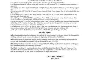 Quyết định 229/2006/QĐ-UBND  chế độ thu nộp quản lý sử dụng