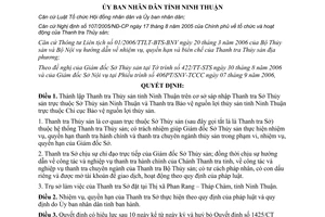 Quyết định 236/2006/QĐ-UBND thành lập Thanh tra Thủy sản Ninh Thuận