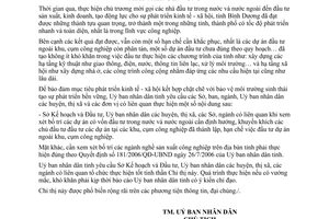 Chỉ thị 31/2006/CT-UBND thu hút vốn đầu tư phát triển Bình Dương