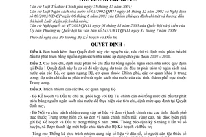 Quyết định 210/2006/QĐ-TTg nguyên tắc, tiêu chí định mức phân bổ chi đầu tư phát triển bằng nguồn ngân sách nhà nước 2007-2010