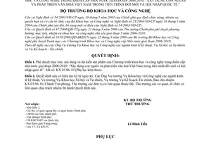 Quyết định 2031/QĐ-BKHCN mục tiêu, nội dung Chương trình KHCN trọng điểm cấp nhà nước 2006-2010 xây dựng con người,văn hóa hội nhập quốc tế