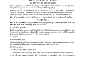 Quyết định 33/2006/QĐ-BCN Chiến lược phát triển công nghiệp xe máy Việt Nam đến 2015-2025