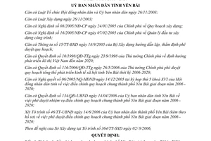 Quyết định 372/QĐ-UBND phê duyệt điều chỉnh quy hoạch chung thành phố Yên Bái