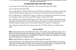 Quyết định 240/2006/QĐ-UBND xử lý vi phạm hành chính xây dựng Ninh Thuận