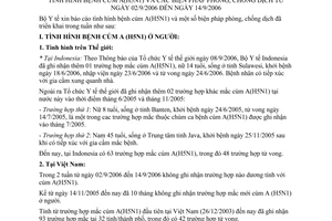 Báo cáo 752/BC-BYT tình hình bệnh cúm A(H5N1) biện pháp phòng, chống dịch
