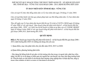 Quyết định 2763/2006/QĐ-UBND phát triển kinh tế xã hội Đất Đỏ Bà Rịa