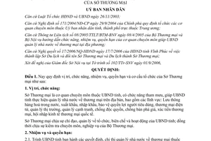 Quyết định 69/2006/QĐ-UBND quy định vị trí chức năng nhiệm vụ quyền hạn