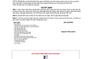 Quyết định 31/2006/QĐ-BXD công khai thủ tục hành chính thái độ tác phong CBCC cấp giấy phép XD,chứng chỉ hành nghề,giấy phép nhà thầu nước ngoài