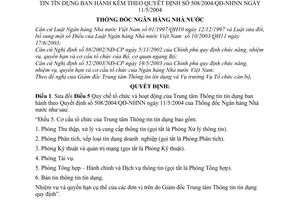 Quyết định 46/2006/QĐ-NHNN Quy chế tổ chức hoạt động Trung tâm Thông tin tín dụng sửa đổi 508/2004/QĐ-NHNN