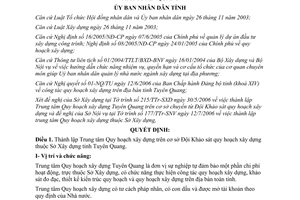 Quyết định 56/2006/QĐ-UBND trung tâm quy hoạch xây dựng Tuyên Quang