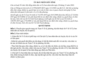 Quyết định 68/2006/QĐ-UBND chuyển giao trạm y tế về Ủy ban nhân dân Tuyên Quang