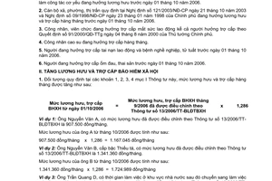 Thông tư 14/2006/TT-BLĐTBXH hướng dẫn tăng lương hưu trợ cấp bảo hiểm xã hội theo 94/2006/NĐ-CP