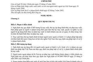 Nghị định 97/2006/NĐ-CP xử phạt trục xuất theo thủ tục hành chính