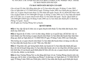 Quyết định 37/2006/QĐ-UBND tổ chức cơ quan chuyên môn đơn vị sự nghiệp thuộc ủy ban nhân dân huyện Cần Giờ