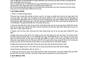 Thông tư 85/2006/TT-BTC hướng dẫn quản lý sử dụng kinh phí bảo đảm thực hiện chương trình hành động quốc gia du lịch giai đoạn 2006-2010