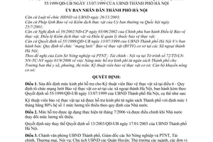 Quyết định 165/2006/QĐ-UBND sửa đổi điều 6 - quy định tổ chức mạng lưới bảo vệ thực vật cơ sở tại các xã ngoại thành Hà Nội QĐ 55/1999/QĐ-UB